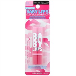 Maybelline, Baby Lips, бальзам-блеск для губ, оттенок «розовый» 01, 3,9 г