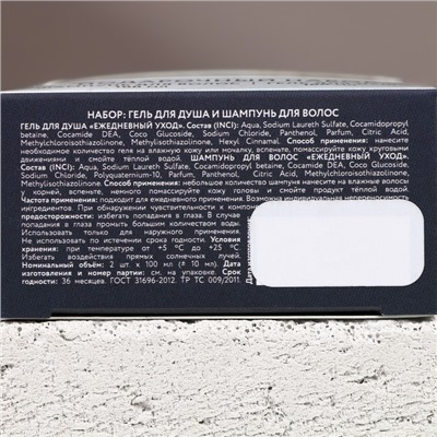 Подарочный набор новогодний «Сильному духом»: гель для душа и шампунь для волос, 2×100 мл, Чистое счастье