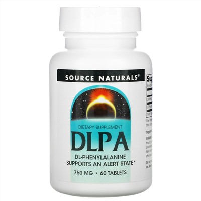 Source Naturals, DLPA (DL-фенилаланин), 750 мг, 60 таблеток