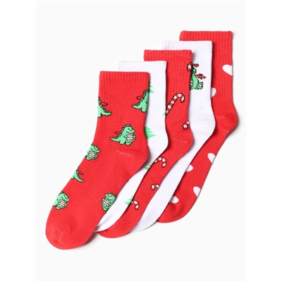 Носки женские новогодние набор 5 пар KAFTAN «Праздник к нам приходит», размер 36-39 (23-25 см)