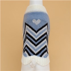 Свитер для животных «Волна», XS (ДС 17, ОШ 17, ОГ 23-37 см), голубой