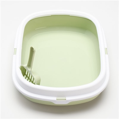 Туалет с бортом, 40×34×11 см, пластик, зелёный