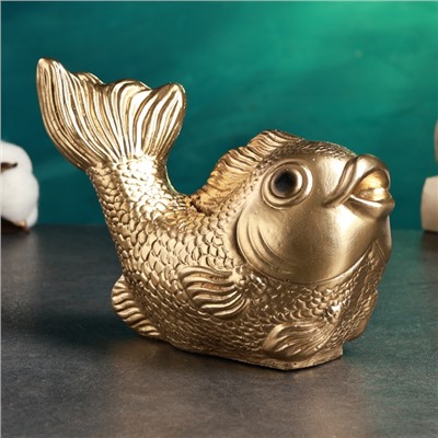 УЦЕНКА Копилка «Рыбка» золотая, 20×12×15 см