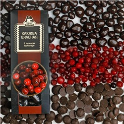 Драже Клюква вяленая в темном шоколаде / коробка /100г / Территория Тайги