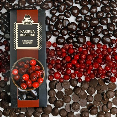 Драже Клюква вяленая в темном шоколаде / коробка /100г / Территория Тайги