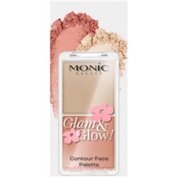 Корея Monic Beauty Контуринг для лица Glam&Glow Fase Palette! тон 01 Passionate хайлайтер+румяна