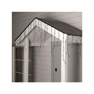 Гирлянда «Бахрома» 4×0.6 м, IP44, тёмная нить, 180 LED, свечение красное, 8 режимов, 220 В