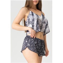 Пижама Hot Story Spring melody (топ _ шорты) (Черный)