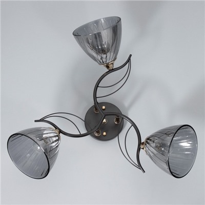 Светильник потолочный BayerLux «Сальма», люстра 3хЕ27, 40 Вт, чёрный, 54×54×24 см