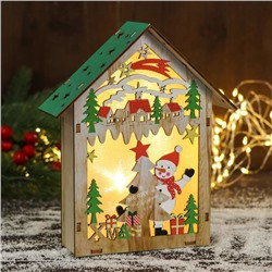 Светильник новогодний «Забавы у новогодней елки» 15×18 см