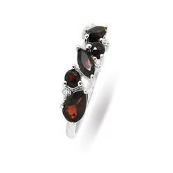 Кольцо из серебра гранат, Аделина