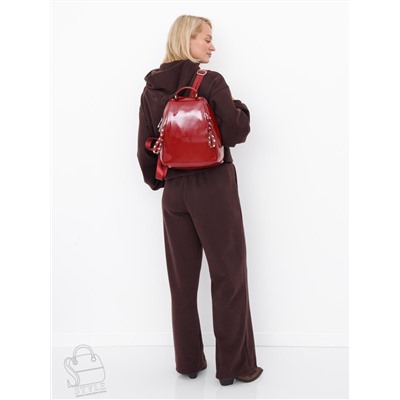 Рюкзак женский кожаный 19001-8 wine red Polina&Eiterou в Новосибирске