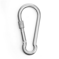 Карабин монтажный с фиксатором ТУНДРА krep, DIN5299D, 12×140 мм, оцинкованный, 1 шт.