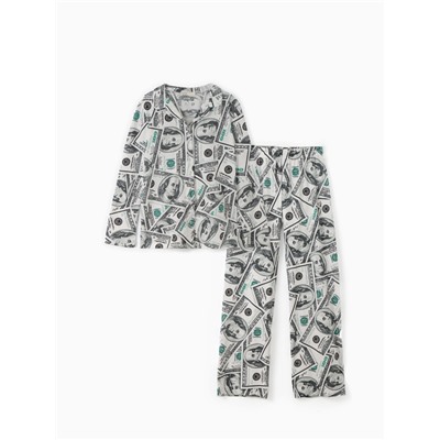 Пижама женская (рубашки, брюки) KAFTAN «Баксы», размер 44-46, зелёная