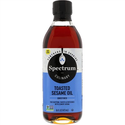 Spectrum Culinary, Поджаренное кунжутное масло, нерафинированное, 473 мл (16 жидких унций)