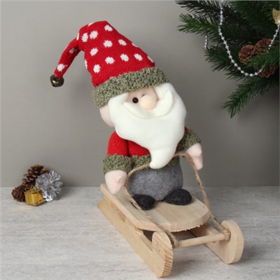 Новогоднее украшение на санях 33х22 см / HZ004 /уп 48/