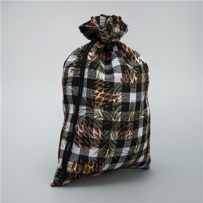 Мешочек подарочный холща «Новогодняя клетка», 16×24 см ± 1.5 см