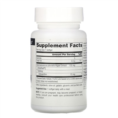 Source Naturals, астаксантин, 12 мг, 60 мягких таблеток