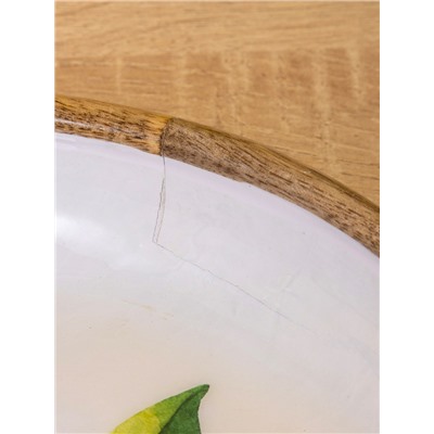 УЦЕНКА Блюдо «Лимоны» дерево манго 25×25×4.5 см