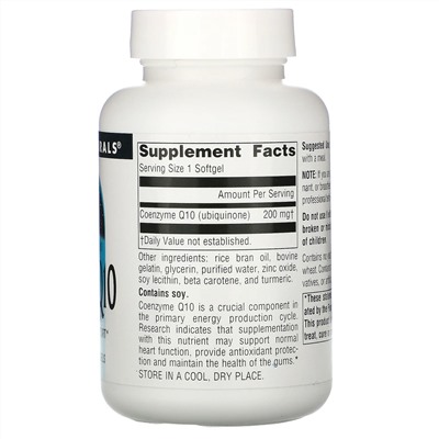 Source Naturals, коэнзим Q10, 200 мг, 60 мягких таблеток