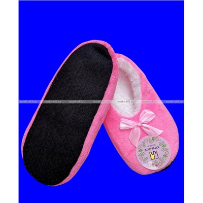 6 ПАР - Носки-тапочки внутри с мехом ОДНОТОННЫЕ женские