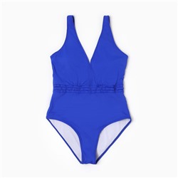 Купальник женский слитный с резинкой на талии, размер 38, синий