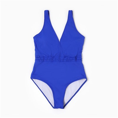 Купальник женский слитный с резинкой на талии, размер 38, синий