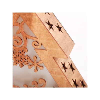 Светодиодная фигура «Ёлка» 30×33×6.5 см, дерево, батарейки АААх2 (не в комплекте), свечение тёплое белое