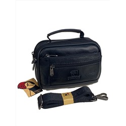 Сумка мужская из натуральной кожи, цвет черный