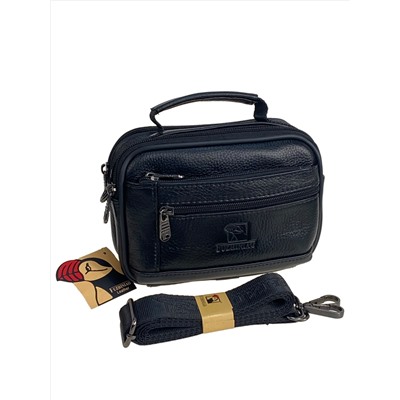 Сумка мужская из натуральной кожи, цвет черный