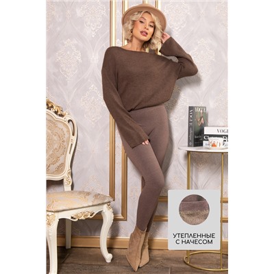 Лосины в рубчик утепленные НЬЮ (капучино) Б14976-7М