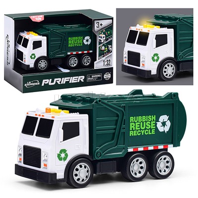 Машина "Мусоровоз" 1632 (свет, звук) в коробке
