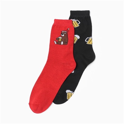 Носки мужские новогодние KAFTAN «Готов праздновать» 2 пары, размер 41-44 (27-29 см)