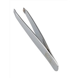 Mertz Пинцет косметический для коррекции бровей скошенный / 224-D, серебристый, 7,3 см 2715