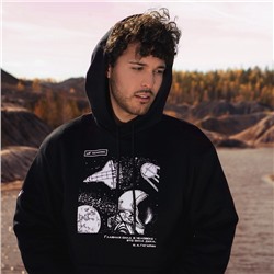 Толстовка с капюшоном РОСКОСМОС х ONLYTOP, р. L, чёрная