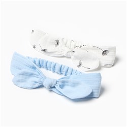 Повязки на голову «Крошка Я. Бантик», 2 шт., размер 46-48, голубая, белая