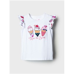 Комплект трикотажный для девочек: джемпер (футболка), шорты