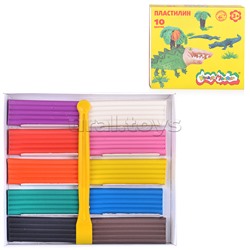 Пластилин 10 цв. 150 г, со стеком