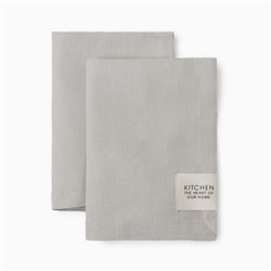 Набор салфеток «Этель» Kitchen, 40×40 см - 2 шт., 100% хлопок, саржа 250 г/м², светло-серый