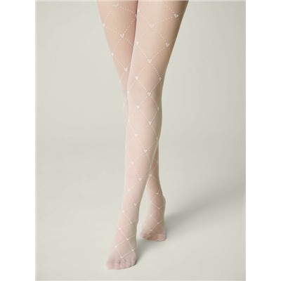 CONTE Колготки с геометрическим рисунком в сердечки ALICE