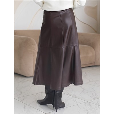 Расклешенная юбка из искусственной кожи