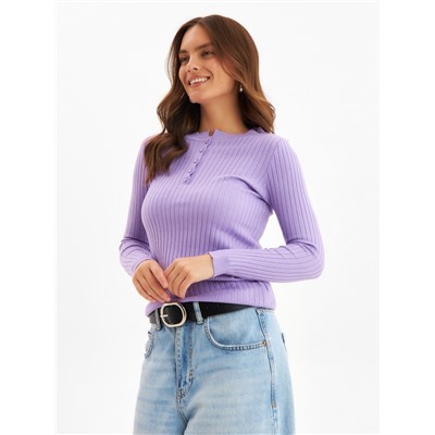 Джемпер женский на пуговицах MINAKU, сиреневый, размер 42-44