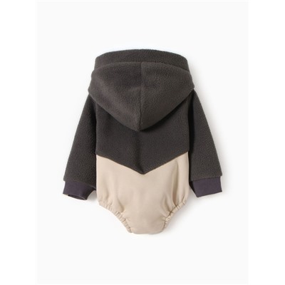 Худи - боди детское MINAKU, рост 62-68 см, графит, экрю