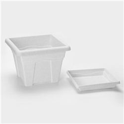 Горшок для цветов с поддоном «Квадро», 12.2 л, пластиковый, цвет мраморный