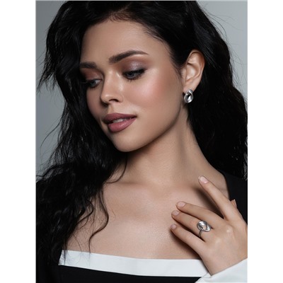 Серьги-пусеты из серебра с фианитами родированные 925 пробы С50262_001р