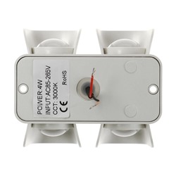 Светильник фасадный «Элегант», 4 Вт, 3000К, 2 луча, IP65, 220 В, пластиковый корпус, белый, свечение тёплое белое