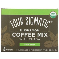 Four Sigmatic, Mushroom Coffee Mix with Chaga, 10 Packets, 0.09 oz (2.5 g) Each