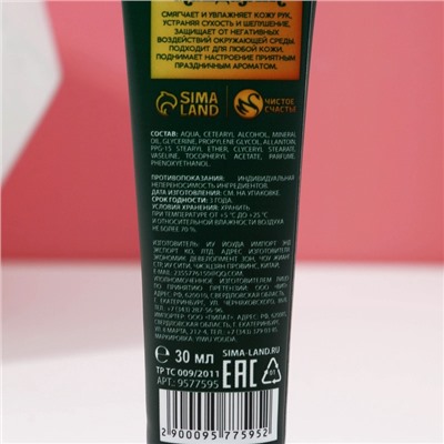 Новогодний подарочный набор косметики «Аромат праздника», гель для душа шампанское 250 мл и крем для рук 30 мл, Чистое счастье