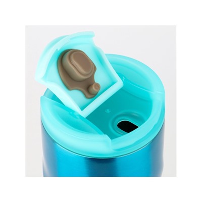 Термокружка Мастер К «Спираль», 500 мл, 7.8×22 см, сохраняет тепло 8 ч, нержавеющая сталь, голубая