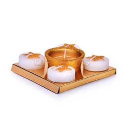 Набор свечей с подсвечником "Золотая звёздочка" (5шт.)